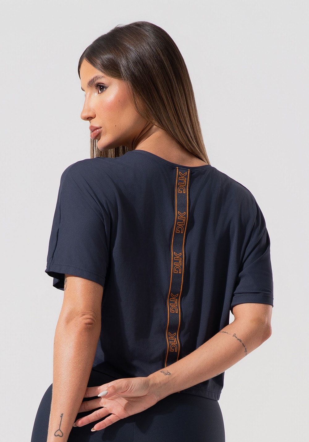 Cropped feminino com elástico nas costas activity dlk grafite