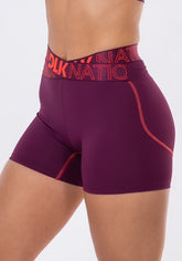 Short nation com elástico cruzado vinho dlk