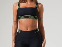 Short fitness feminino com bolsos e elástico no cós activity dlk preto