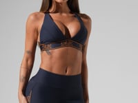Top fitness feminino com bojo e alças cruzadas de elástico activity dlk grafite