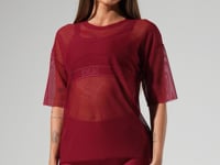 Blusa t-shirt fitness feminina de tule activity dlk vinho