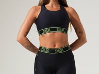 Top fitness feminino com bojo e costas vazadas com elástico activity dlk preto